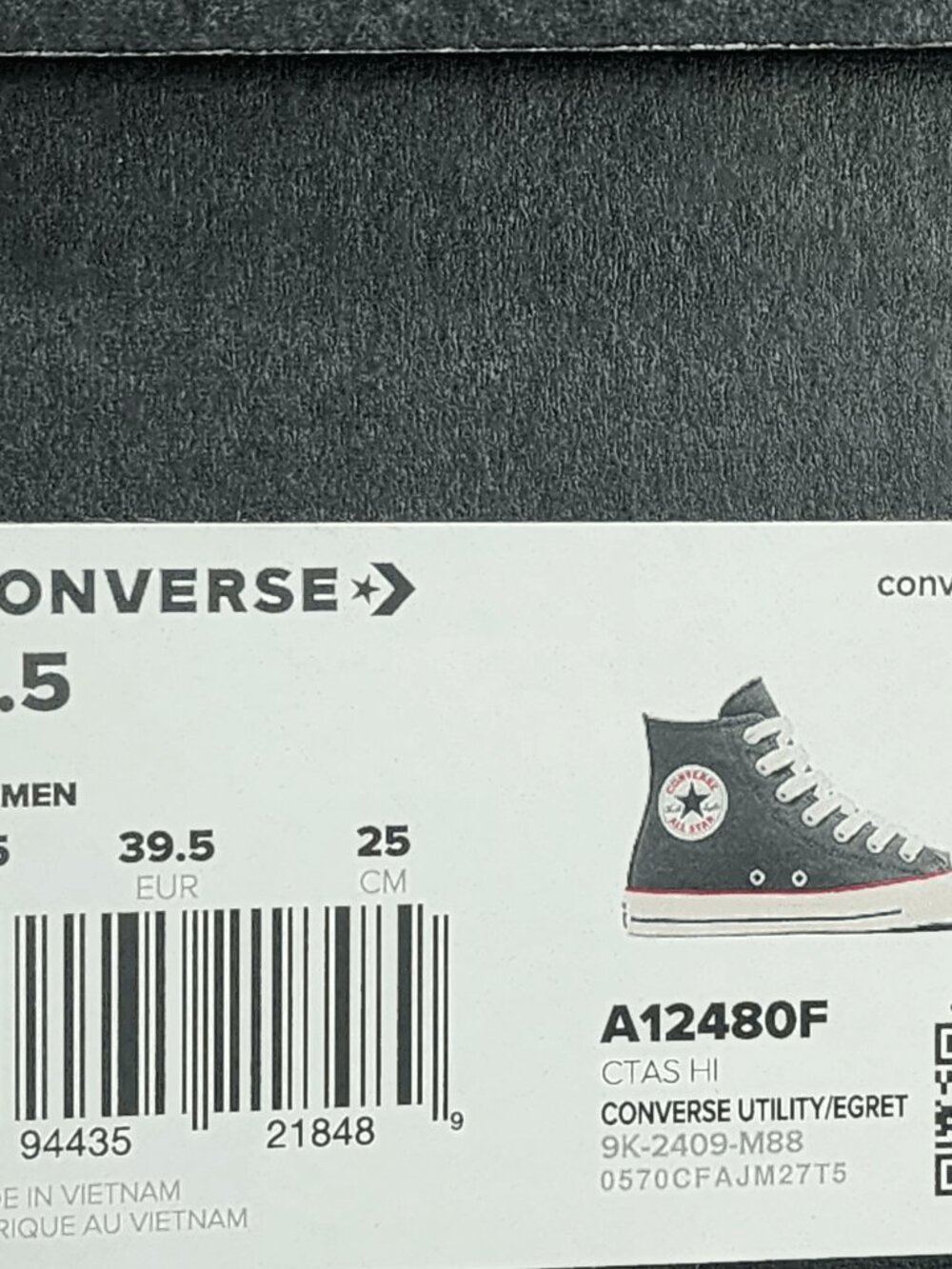Converse All Star Hi Utility Egret Midnight Navy Unisex High Top Shoes Size 8.5 - Picture 10 of 11